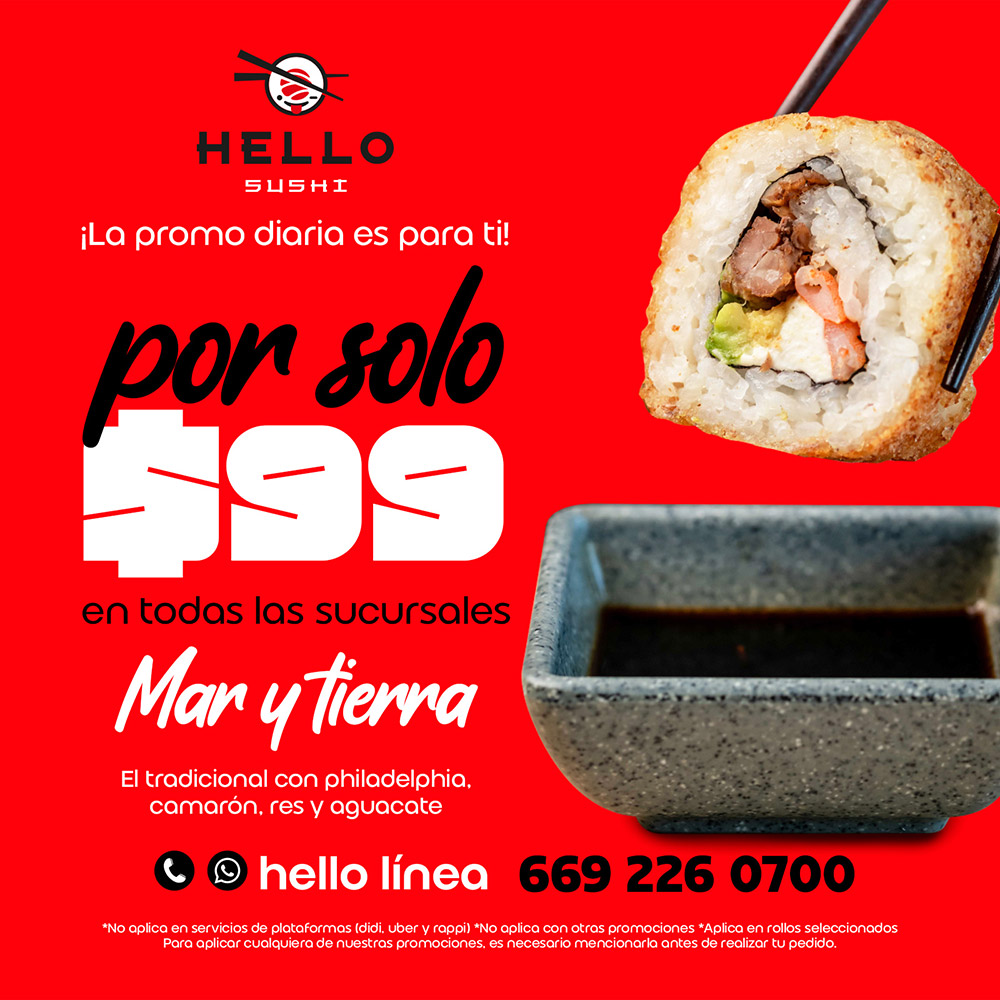 Rollo Mar y Tierra por solo $99 en todas las sucursales